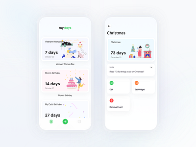 Day Countdown Mobile App Design