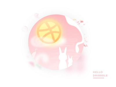 Hello Dribbble ᐧ Happy Moon Festival 🌕 design illustration ui vector web