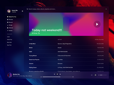 Music Streaming App 🎧- Playlist design fluent fluent design icon mac app mac osx music music app music player streaming app ui ux windows 10 windows 10 app windows app