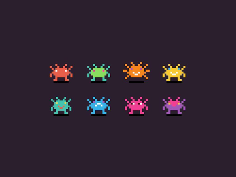 pixel monsters by Davydova Maria on Dribbble