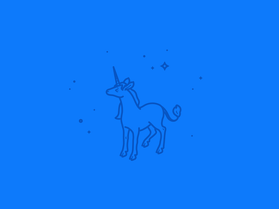 Unicorn blue darkblue fantasy illustration line magic stars unicorn