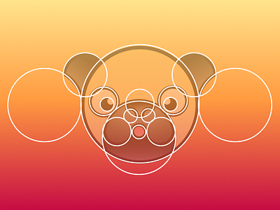 Golden Ratio Pug Logo Explanation animal comic golden ratio logo logodesign pug vector