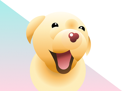 Happy Labrador animal app cute dog illustration vector