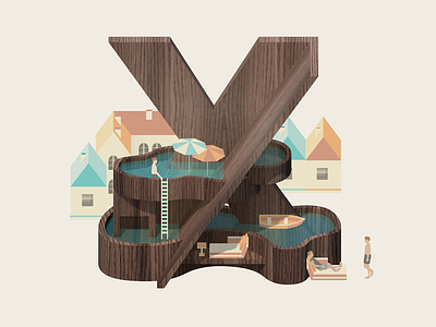 letter X illustration lettering typography