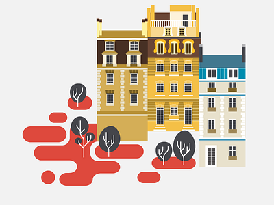 Paris Houses french icon illustration paris