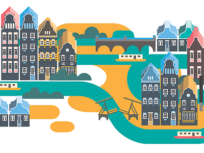 Amsterdam amsterdam icon illustration