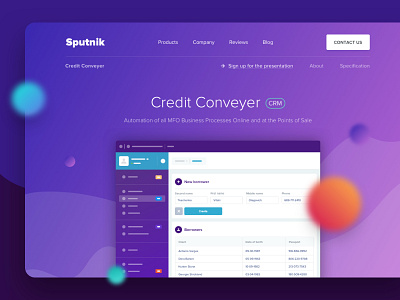 Credit Dashboard Landing color design finance ui ux web