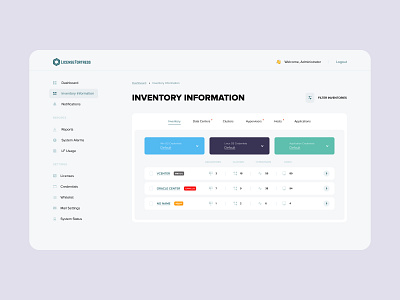 License Fortress app applicaiton color dashboard design icon license ui ux web web design website