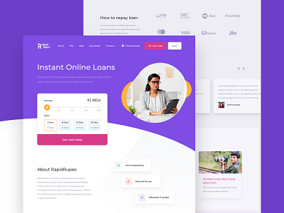 Rapid Rupee color design finance loans ui ux web web design website