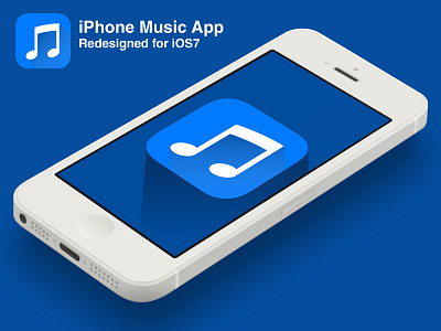 iOS7 Music app apple blue icon ios7 iphone music redesign