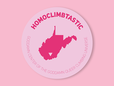 Homoclimbtastic sticker gay pride illustration lgtbqia logo new river gorge queer state park sticker west virginia