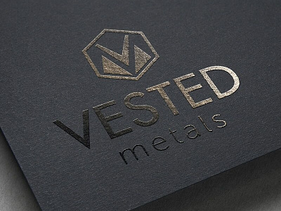 Vested Metals branding business cards identity design logo print web website