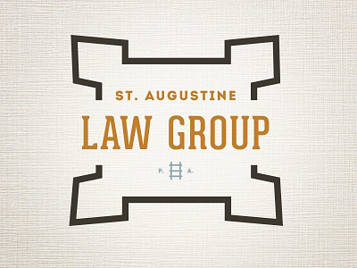 St. Augustine Law Group branding business cards identity design law legal logo print promotional products