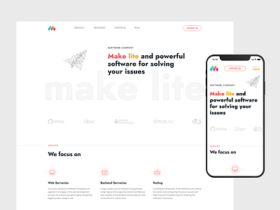 Make lite - software company clean company design landing minimal portfolio software ui ux web webdesign