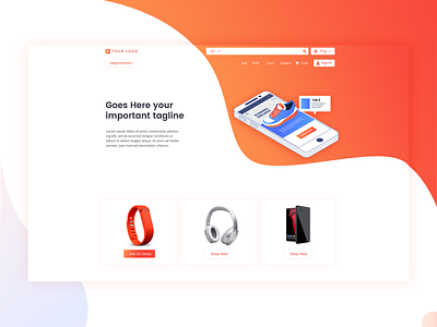 e-Commerce branding design flat identity ui ux vector web website