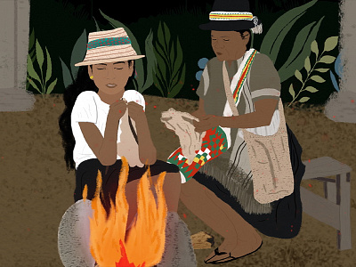 Ju'gthe We'sx animation character cultura nasa cultura nasa culture doumentary etnic fire girl illustration pueblos originarios traditions tribe tulpa