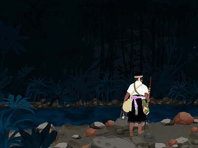 Kiwe Thë - River animation character cultural culture documentary etnic illustration nasa night pueblos originarios river río water women