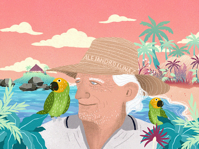 Alejandro Llinás: Corazón Tayrona atardecer beach culture digital paint illustration ilustración lider social mar playa sea sunset tayrona tropical