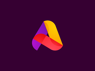 Armony logo icon letter a logo logo design sketch triangle ui violet