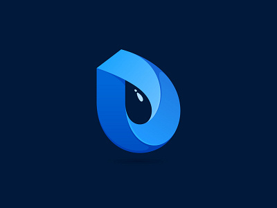 Distill logo blue drop for sale icon letter letter d logo mark pure water