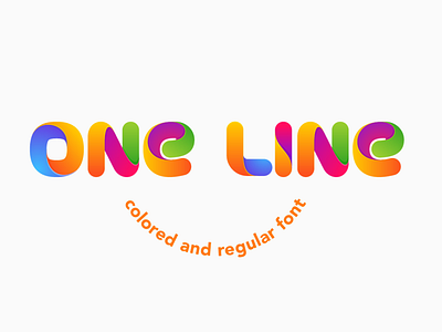 One Line Bold Colored font alphabet color font font letter line logo packaging type