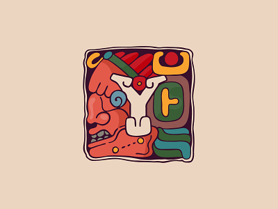Letter Y from my Aztec Initials Colored font ancient aztecs indigenous initial logo mark native