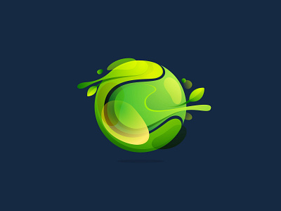 Green sphere logo proposal circle eco green icon leaf logo mark sphere