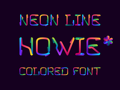 Howie neon line multicolored font font gradient line multicolor neon