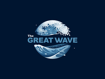 Great Wave sphere logo template. japan logo ocean sphere water wave