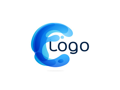 Sphere logo made of twisted blue waves blue circle logo ocean sea sphere template water wave