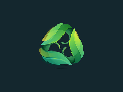 Eco icon proposal. Three leaves in a triangle.