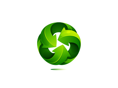 Recycling symbol arrow circle icon logo mark recycling sphere symbol zero waste