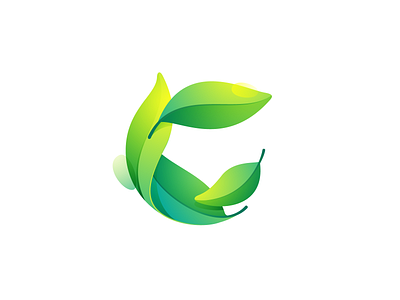 Green leaves icon circle eco green icon leaf leaves logo mark