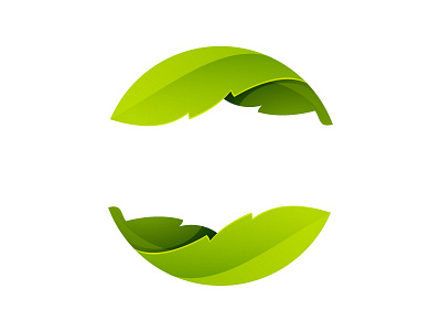 Green leaves icon circle eco green leaf leaves sphere yiniang