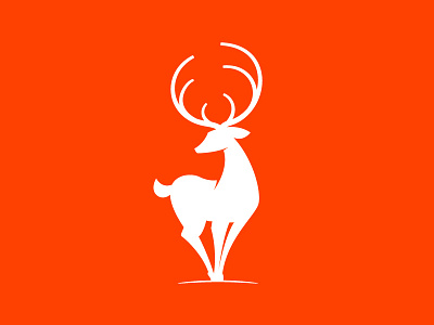 Deer silhouette logo animal antler deer red royal silhouette vintage