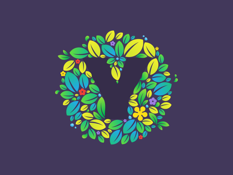 Y letter leaf letter y leaves dew mark logo green blue eco ecology