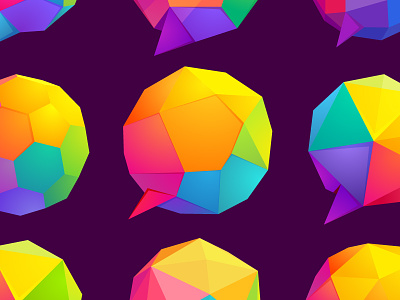 Low poly speech bubble icons