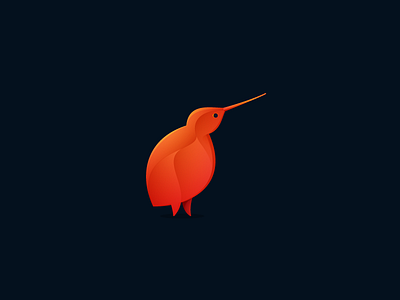 Kiwi bird icon kaer kiwi logo red