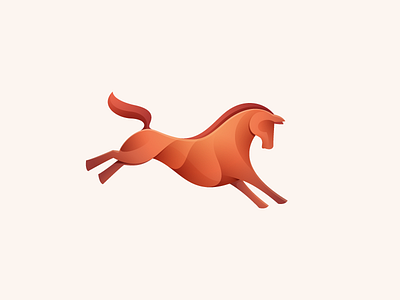 Horse head horse logo mane mark orange speed sport