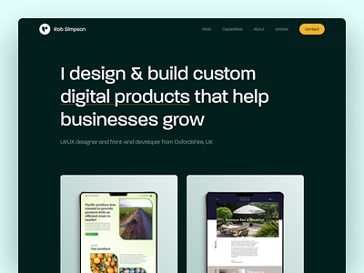 Rob Simpson Home casestudy portfolio portfolio website work