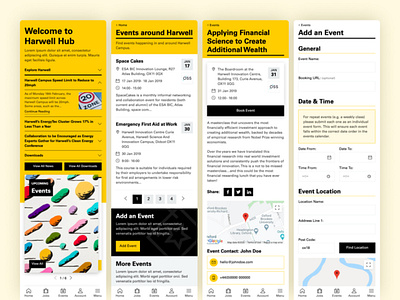 Harwell Mobile events events app form forms