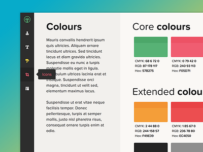 Style Guide Colours Page
