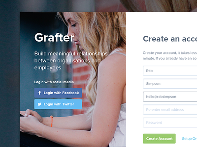 Grafter Login and Registration Page