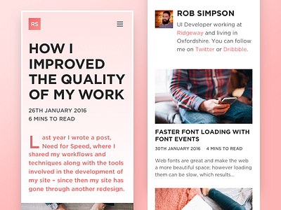 Rob Simpson Blog Article Page article blog code date excerpt flat gradient mobile next post prev