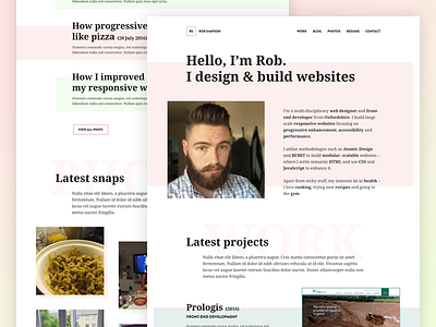 Rob Simpson Home Page about blog contact design front end home landing portfolio resume work