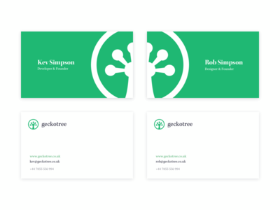 Geckotree Business Cards branding business card geckotree logo