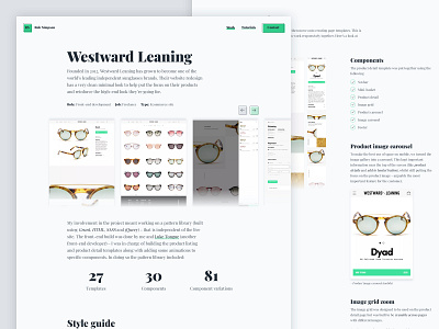 Rob Simpson Westward Leaning Case Study Page case studies case study clean ecommerce minimal portfolio project sunglasses work