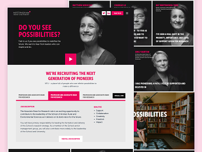 Nottingham Trent University Campaign Home Page campaign campaign design casestudy jobs talking heads video