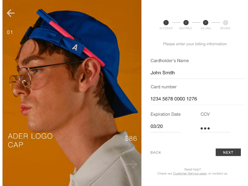 ADER Checkout Page - DAILYUI#002