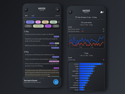 Neumorphism Dark Mode Success Journal App